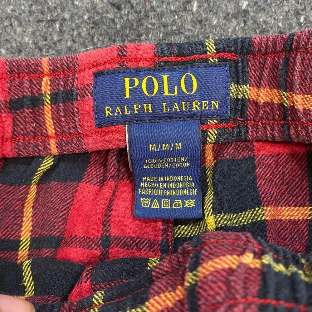 Polo Ralph Lauren Pajama Pants Sz M Mens Red Plaid Loungewear Sleepwear Tartan